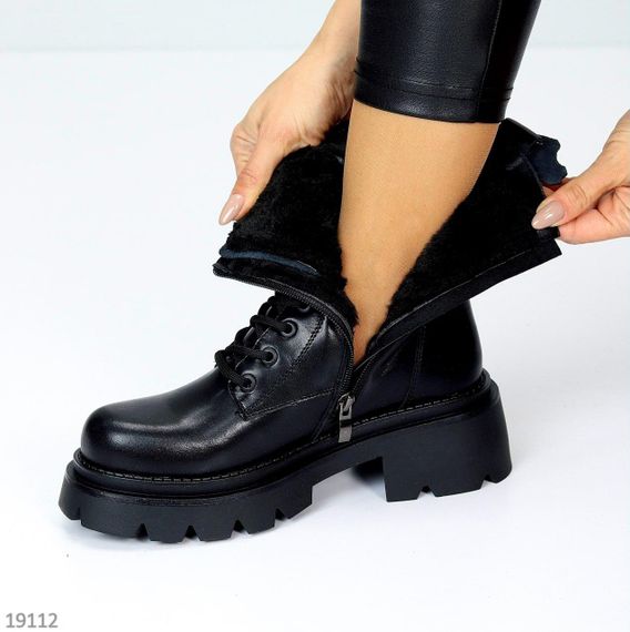 Круті чорні зимові черевики берці натуральна шкіра | Зображення 8