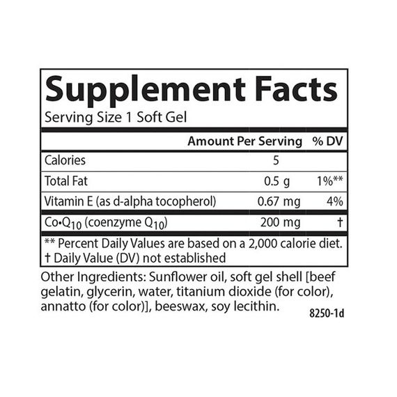 Коэнзим Carlson Labs CoQ10 200 mg 30 Soft Gels | Зображення 1