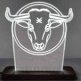 Акриловий світильник-нічник Бик білий tty-n000095