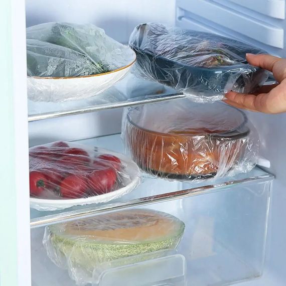 Пищевые пакеты крышки на резинке, 100 шт. ND-68-30 Freshness storage bag, Прозрачные/Политиленовые пакеты для еды | Зображення 8