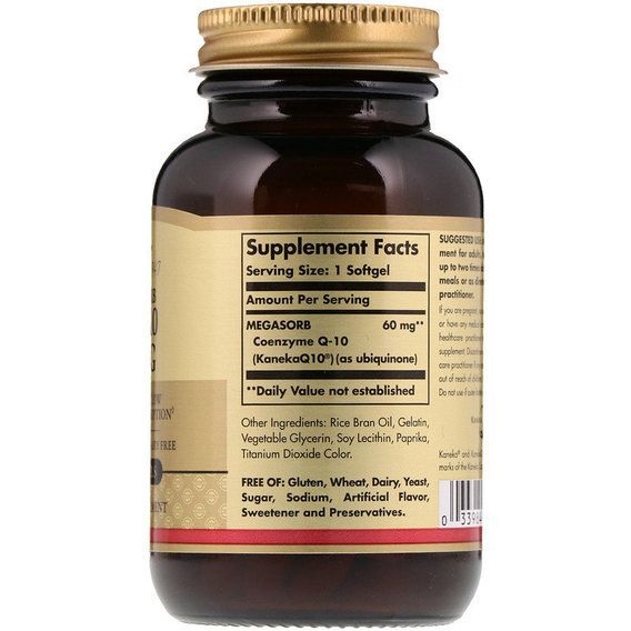 Коэнзим Solgar Megasorb CoQ-10 60 mg 120 Softgels | Зображення 1