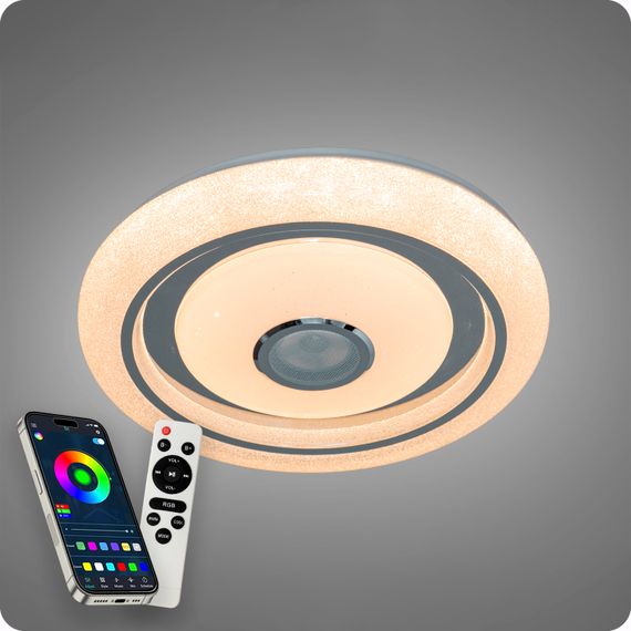 Люстра світлодіодна 517 Dlight RGB з пультом і  колонкою 80Вт Білий (02144) | Зображення 3