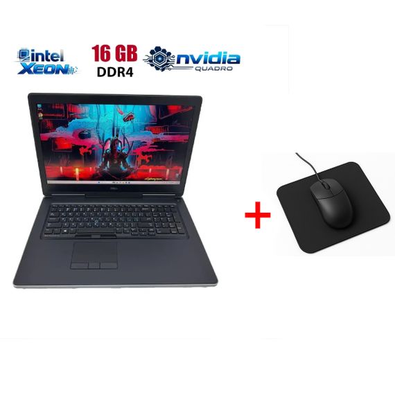 Мобільна робоча станція Dell Precision 7710 / 17.3" (1920x1080) IPS / Intel Xeon E3-1505M v6 (4 (8) ядра по 3.0 - 4.0 GHz) / 16 GB DDR4 / 512 GB SSD / nVidia Quadro M4000M, 4 GB GDDR5, 256-bit б/в