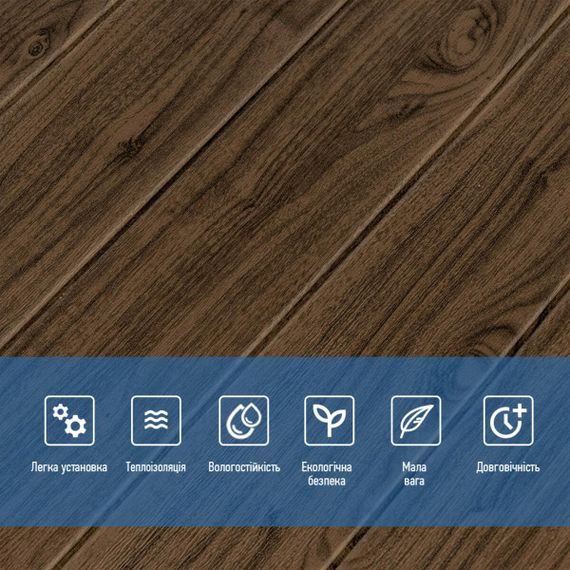 Декоративна 3D панель самоклейка під темний дуб 700х700х5мм (083) SW-00000018 | Зображення 3