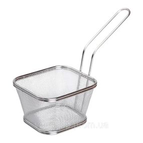 Кошик сервірувальний для подачі фрі та снеків 13х11х7см фритюрниця нержавіюча сталь HP-19-3-L