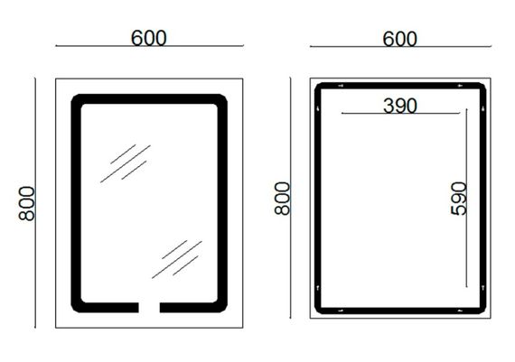 Дзеркало Lidz Kubis з LED-підсвічуванням Touch LD78LF9376080 | Зображення 1