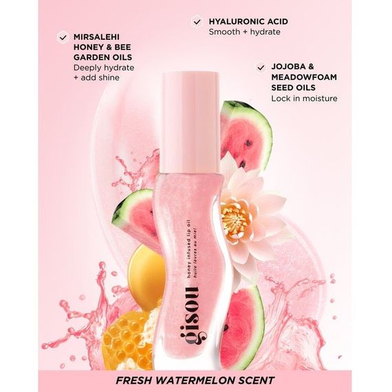 Набір Gisou Honey Gloss Hydrating Trio (hair oil, hair parfume, lip oil watermelon) | Зображення 3