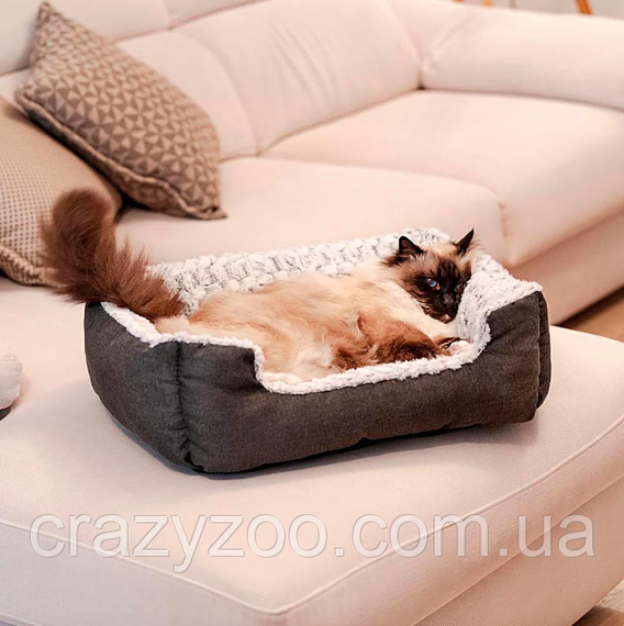 Лежак для собак и котов Ferplast Sweetie 55 с искусственным мехом серый 55x48x18 см 81064599 | Зображення 2