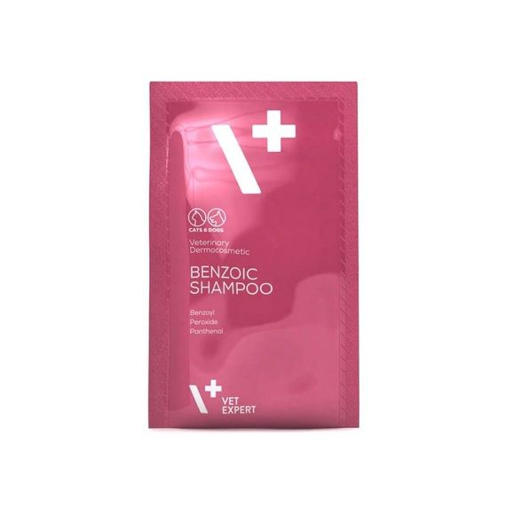 Шампунь для кошек и собак с жирной кожей VetExpert Benzoic Shampoo 20 саше