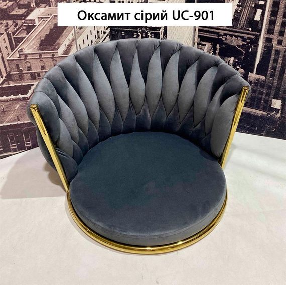 Стул Mila CH велюр серый UC-901, на серебристых хромированных металлических ножках | Зображення 2