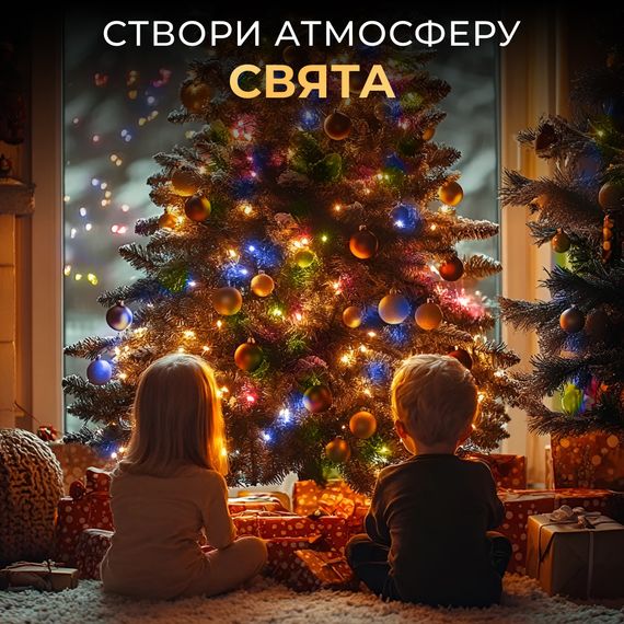 Гірлянда роса на пульті 50 метрів на 500 led світлодіодів крапля на зеленому дроті мультиколор | Зображення 7