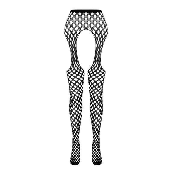 Еротичні колготки-бодістокінг Passion ECO S003 black, з доступом, імітація підв’язок | Зображення 4