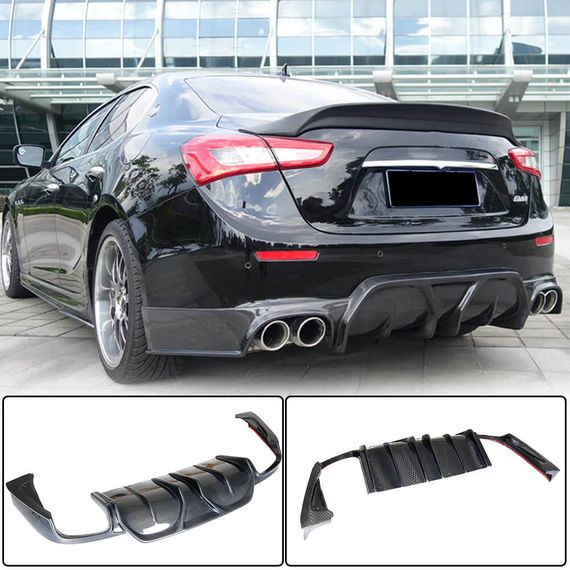 Диффузор заднего бампера (для Base/S/S Q4 2014-2017, Карбон) для Maserati Ghibli | Зображення 1