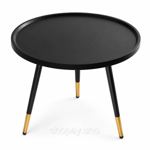 Круглый кофейный столик YM173 черный с золотистыми ножками
