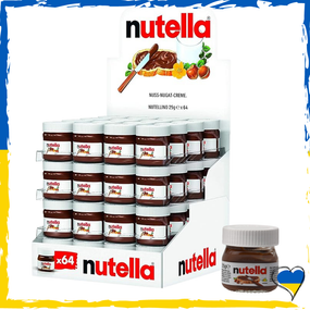 Міні Шоколадно-горіхова паста Nutella mini 25г. Паста Нутелла маленька. 25г х 64 шт пакування