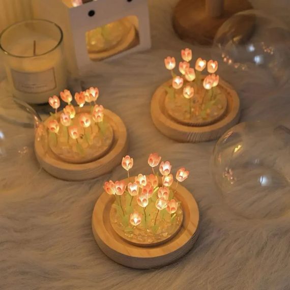 Ночник светодиодный тюльпаны умелые ручки Spherical lamp HA-42, Лампа-тюльпан DIY Ночник-тюльпан | Зображення 2