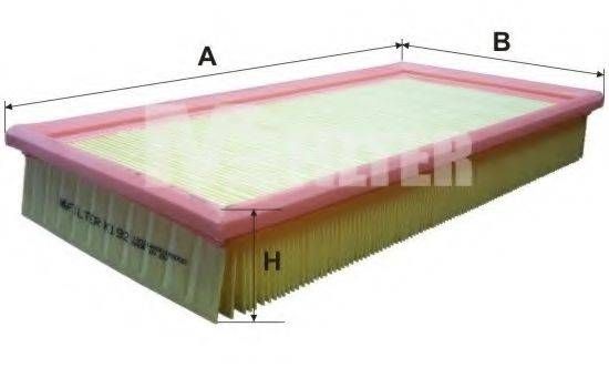 Фільтр повітряний CITROEN (вир-во M-filter) MFILTER K192 на CITROEN XM (Y3)