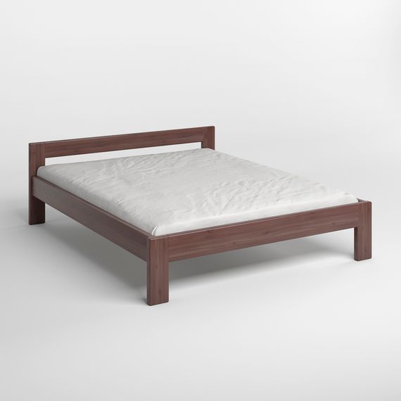 Двоспальне дерев'яне ліжко Mebigrand Делі Горіх темний 160х190 см (MBG-3875) | Зображення 1