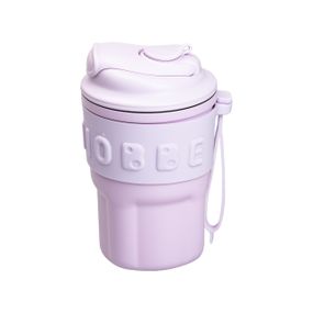 Термокружка Chiobbe с трубочкой и ремешком 450 мл сиреневая HP-14-18V