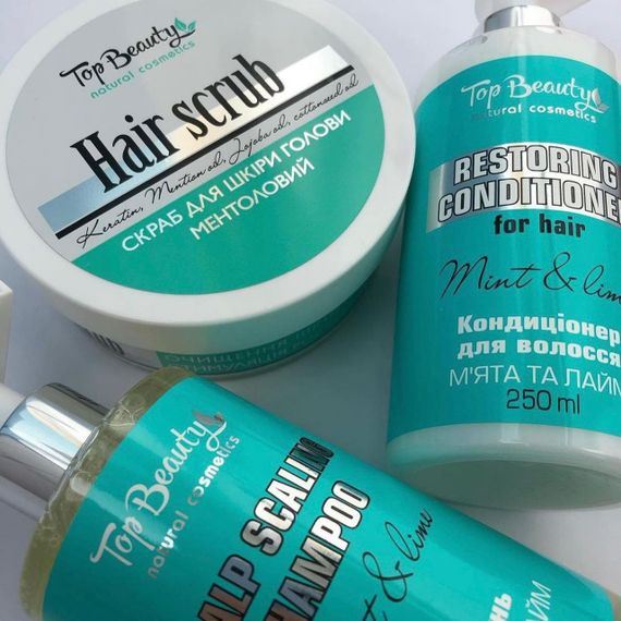 Кондиціонер для інтенсивного відновлення волосся Top Beauty М’ята-Лайм, 250 мл | Зображення 1