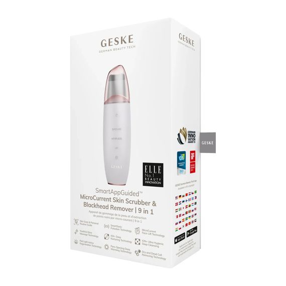 Микротоковый скраббер для кожи и устранение черных точек GESKE MicroCurrent Skin Scrubber&Blackhead Remover 9в1 magenta, Бежевый | Зображення 7