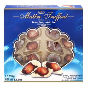 Шоколадные конфеты (ракушки) в коробке Maitre Truffout feine Meeresfruchte, 250 г, Австрия