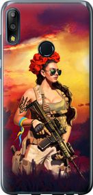 Чехол на Asus Zenfone Max Pro M2 ZB631KL Украинка с оружием "5316u-1641-17620"