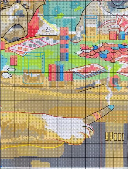 Набор для вышивания по нанесённой на канву схеме "Dogs' game ".AIDA 14CT printed , 66*51 см | Зображення 4