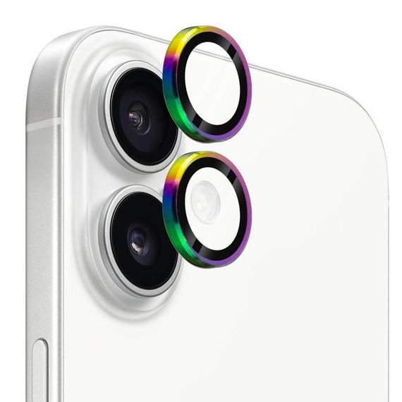 Захисне скло Metal Classic на камеру (у упак.) для Apple iPhone 17 (6.3") Бузковий / Rainbow | Зображення 5