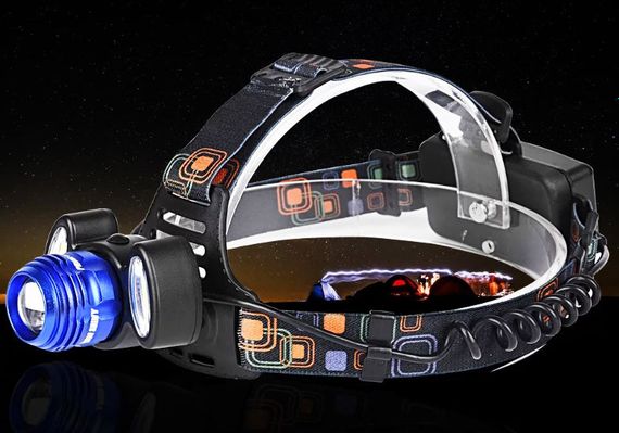 Фонарь аккумуляторный налобный RB-188 на голову мощный яркий USB 3LED T6 + 2хCOB + датчик движения | Зображення 4