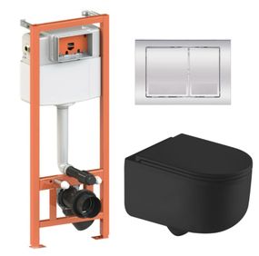 Набір Qtap Nest 4 в 1 підвісний унітаз Taurus Ultra Quiet 490x360x380 + комплект інсталяції QT2433084EUQMB46183