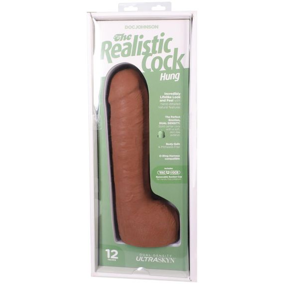 Фалоімітатор Doc Johnson The Realistic Cock ULTRASKYN - 12 Inch Hung with Balls Caramel Sex Aura | Зображення 9