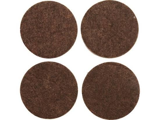 Протектор самоклеючий повстяний VOREL, 40мм, набир 4шт. (коричневи) [60/720] VR-74855