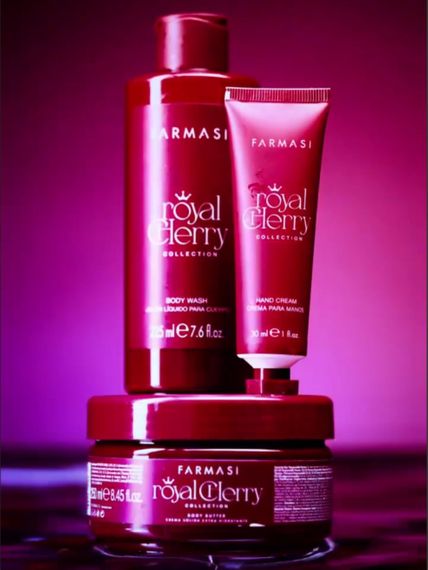 Набір "Королівська вишня" масло + гель для душу + крем для рук + пакет Farmasi | Зображення 4