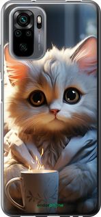 Чохол на Xiaomi Redmi Note 10S Білий кіт "5646u-2577-2448"