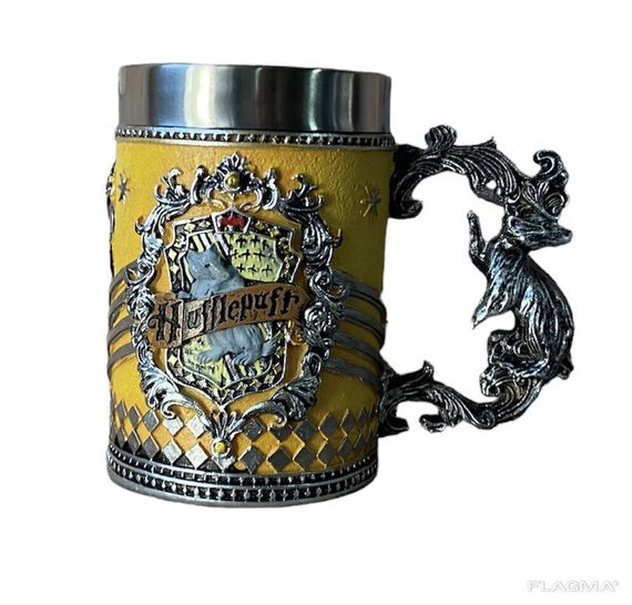 Кружка Чашка Бокал 3D Нержавеющая Сталь Гарри Поттер Hufflepuff 500мл | Зображення 4
