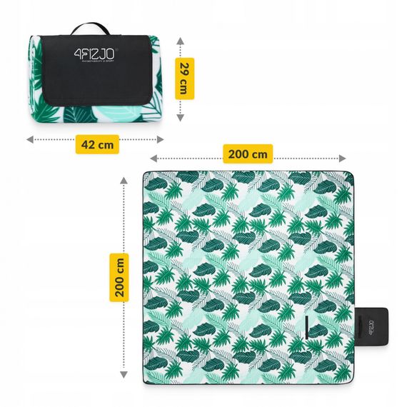 Килимок для пікніка та кемпінгу 4FIZJO 200 x 200 см складаний 4FJ0623 (P-5905973400930) | Зображення 4