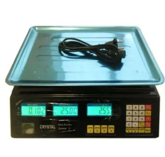 Торгівельні електроваги з лічильником ціни Crystal CR 50 kg 6v (2gm) | Зображення 3