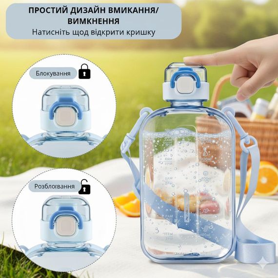 Спортивна пляшка для води SPORT (750 мл) — BPA-free пластик, блакитна | Зображення 6
