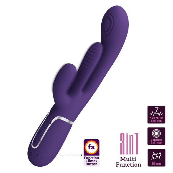 Вибратор с стимулятором клитора PRETTY LOVE - Shonia Dark Purple 3 in 1, BW-500041-2 Sex Aura | Зображення 1