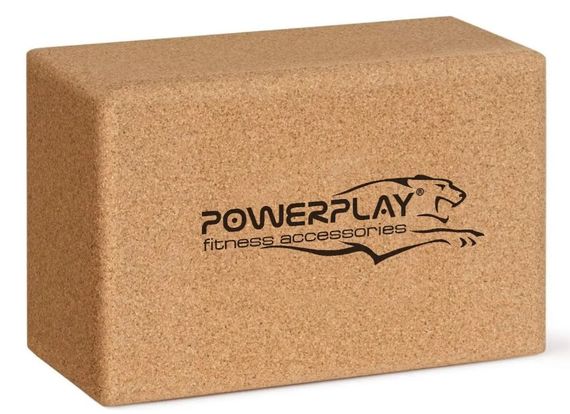 Блоки для йоги PowerPlay PP_4006 з пробкового дерева 2 шт Cork Yoga Block + гумка 7.5 кг (PP_4006_Cork_2in) | Зображення 4