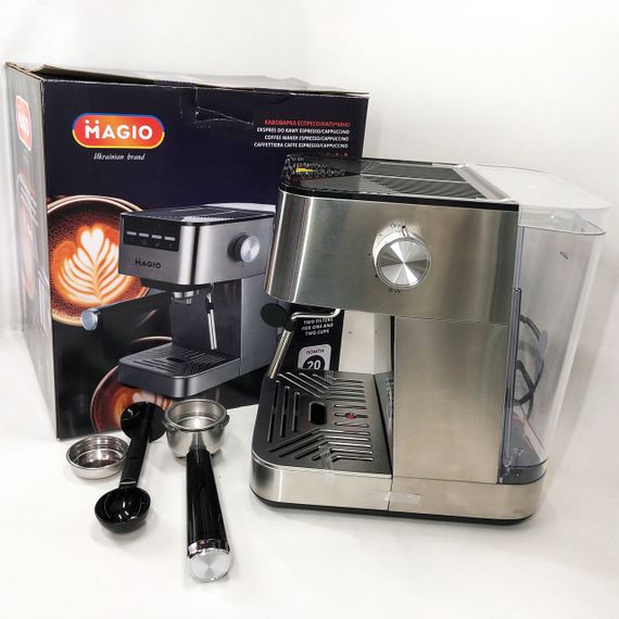 Кофеварка для приготовления настоящего кофе MAGIO MG-453 960 Вт, Рожковые кофеварки MV-96