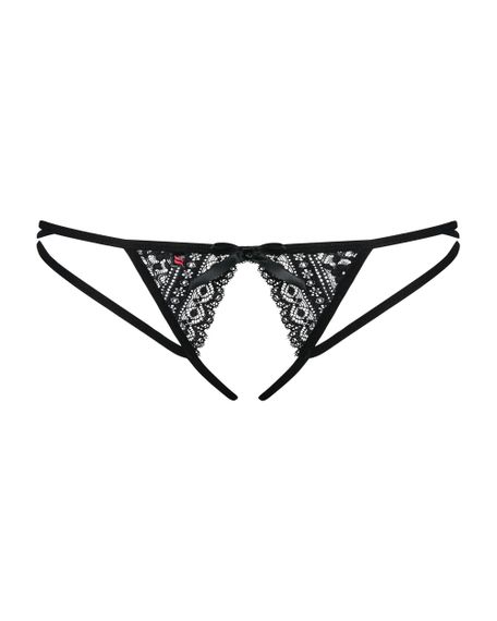 Жіночі стрінги - Obsessive Picantina Crotchless Thong Black L/XL | Зображення 2