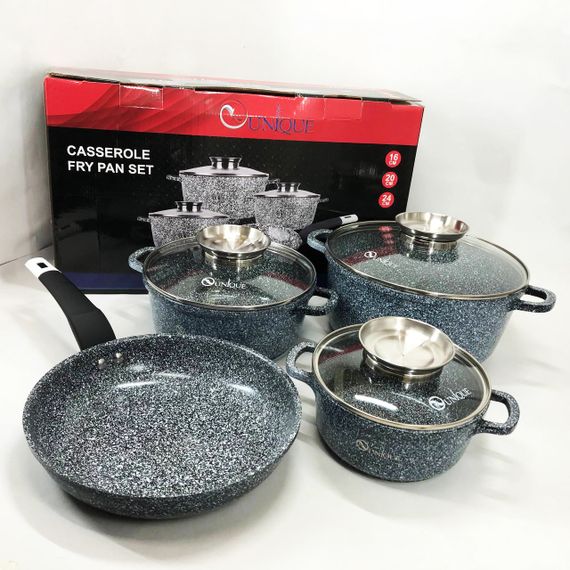 Каструля з якісних матеріалів, Каструлі з прозорими кришками, Набір кастрюль для електричних плит VJ-61 | Зображення 7