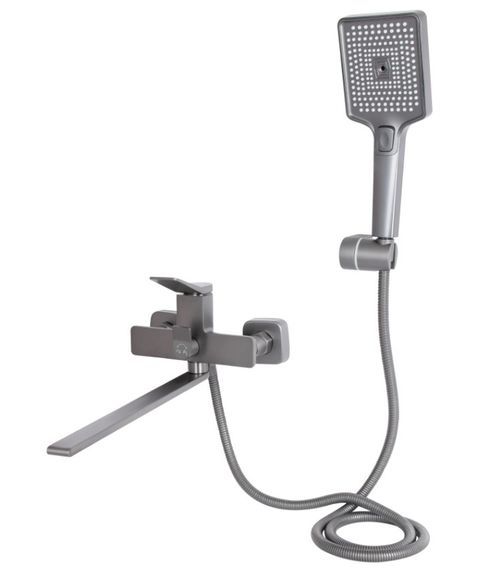 Змішувач для ванни Qtap Presto з душовим гарнітуром Graphite QTPRE2601GRP45583 | Зображення 1