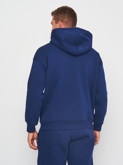Костюм чоловічий утеплений синій худі та штани, 2XL | Зображення 3