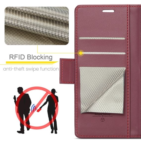 Шкіряний чохол-книжка Retro Case для Xiaomi Redmi Note 13 Pro / Poco M6 Pro колір Червоний | Зображення 5