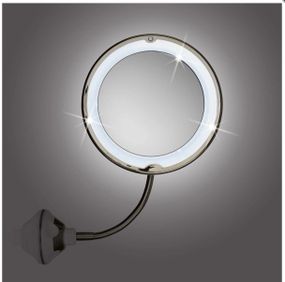 Дзеркало для ванної кімнати GNTM LED Kosmetikspiegel Saugnapf 5x Vergrerung Schminkspiegel beleuchtet rund