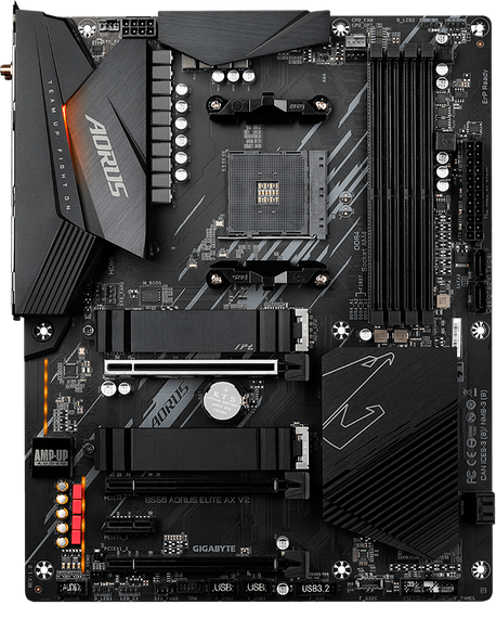 Материнская плата GIGABYTE B550 AORUS ELITE AX V2 sAM4 B550 4xDDR4 DP-HDMI M.2 802.11ax+BT5.0 SPDIF ATX (B550_AORUS_ELITE_AX_V2)