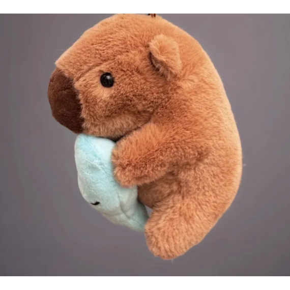 Подушка-іграшка Капібара з рибкою з плюшу для дітей і дорослих з наповнювачем і вишитими елементами | Зображення 3